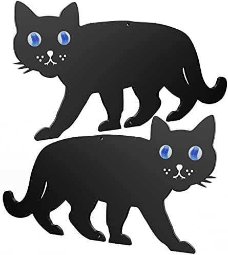 Medipaq Black Metal Garden 2x Cat Scarer with Marble Eyes – Cat Deterrent – Cat Repellent – Cat Repellant Garden – Cat Deterants for Garden – Cat Scarers for Gardens