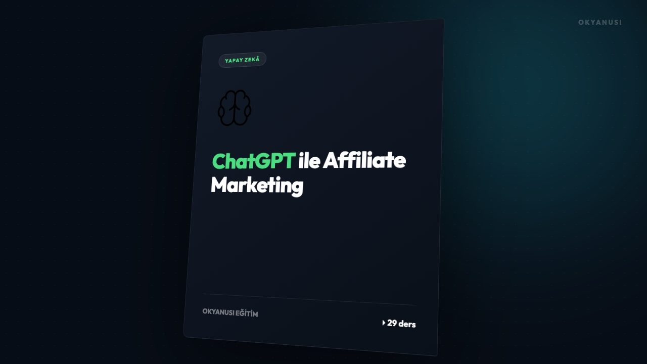 ChatGPT ile Affiliate Marketing