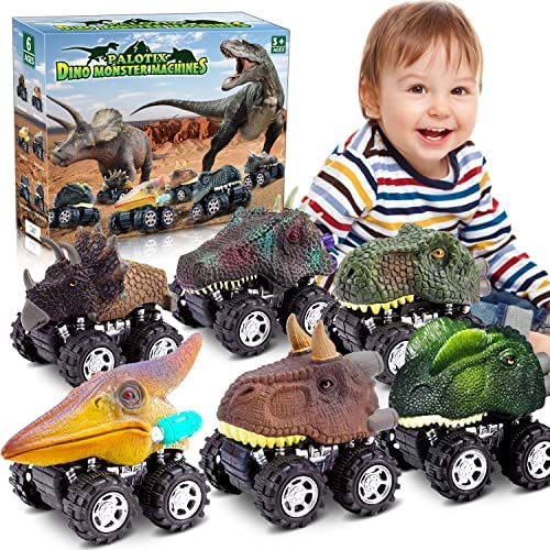 Dinosaur Toys for Boys Toys, Kids Toys Dinosaur Toys for 3 Year Old Boys 6 Pack Toddler Toys Pull Back Toy Cars for 2 Year Old Boys Christmas Birthday Easter Gifts for 2 3 4 5 6 Boys Girls