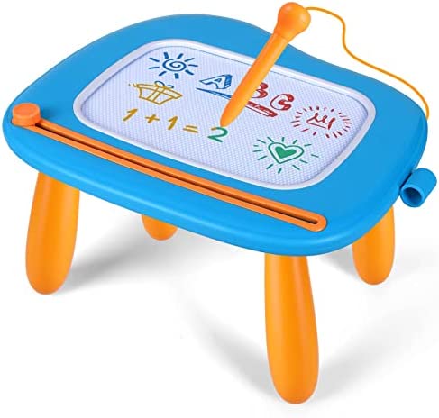 Smasiagon Toddler Toys Age 1-2 Year Old Boys, Magnetic Drawing Pad Doodle Board with Sturdy Legs, Educational Learning Toys for 1 2 3 Year Old Boys Girls Birthday (Blue)