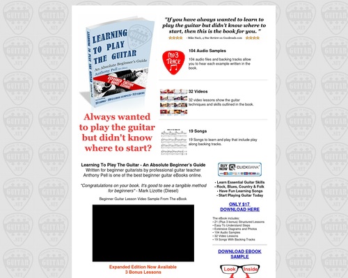 Beginner Guitar eBook – Learning To Play The Guitar