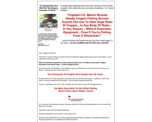 The Instant Crappie Catching Tricks E-Kit!