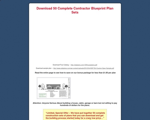 Blueprints for Houses, Cabins, Garages and Barns: Download 50 Complete Contractor Blueprint Plan Sets