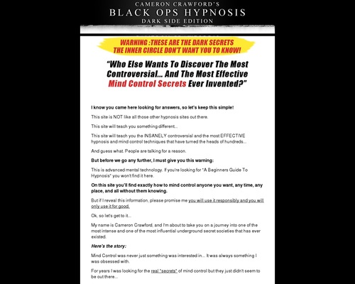 Secrets Of Covert Hypnosis | Black Ops : Darkside Edition