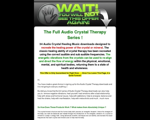 Audio Crystal Therapy One Time Offer