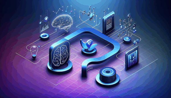 Modern workflow diagram showing AI automation connecting spreadsheets, AI brain, and social media platforms